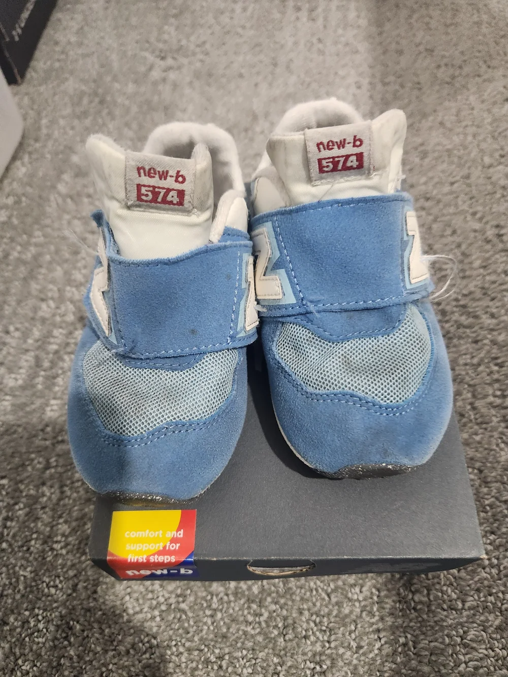 574 New Balance Hook And Loop Toddler Blue Sneakers Size 6 Wide